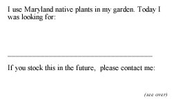 Front of Card for Native Plants
